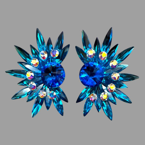 Earrings, Vitrail Medium and Crystal AB Rhinestones