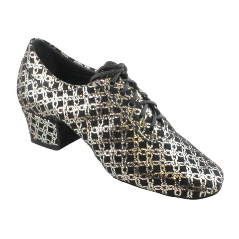 Practice Dance Shoes, 1205 Flexi, Black with Silver Lines