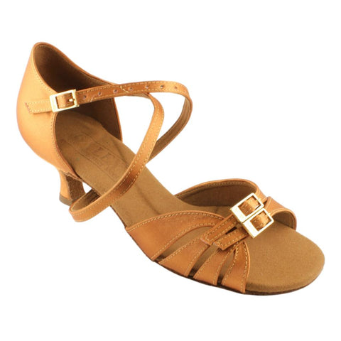 Galex 2274 Tatiana, Heel 6cm Flare W, Gold Cedar Satin, Women's Latin Dance Shoes