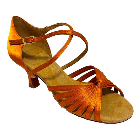 Galex 2274 Tatiana, Heel 6cm Flare W, Gold Cedar Satin, Women's Latin Dance Shoes