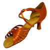 Women's Latin Dance Shoes, 2215 Irina, Gold Cedar Satin, Heel 6cm Flare W