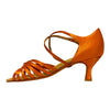 Women's Latin Dance Shoes, 2215 Irina, Gold Cedar Satin, Heel 6cm Flare W