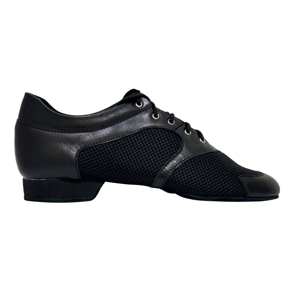 Galex Michelle, Heel 2cm, Black Sole, Black Mesh & Leather, Practice Dance Shoes