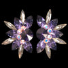 Earrings, Tanzanite & Purple Velvet & Crystal AB Rhinestones
