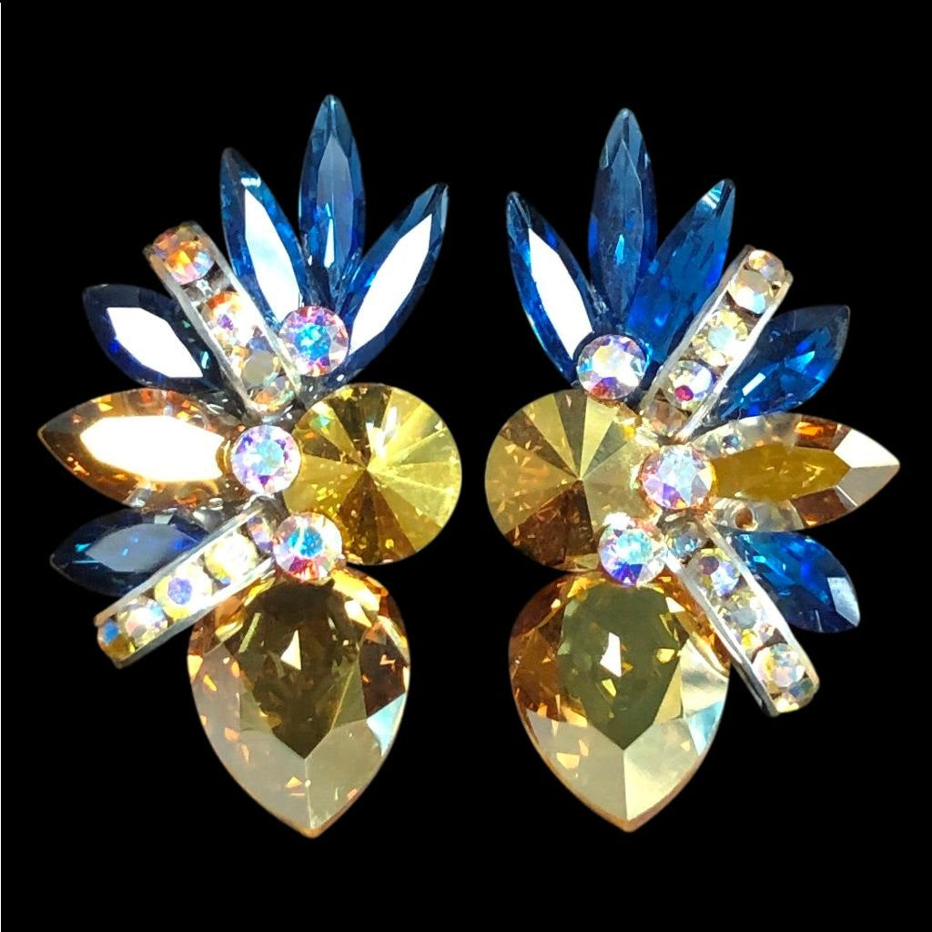 Earrings, Metallic Sunshine+Cobalt+CAB
