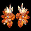 Earrings, Tangerine and Crystal AB Rhinestones