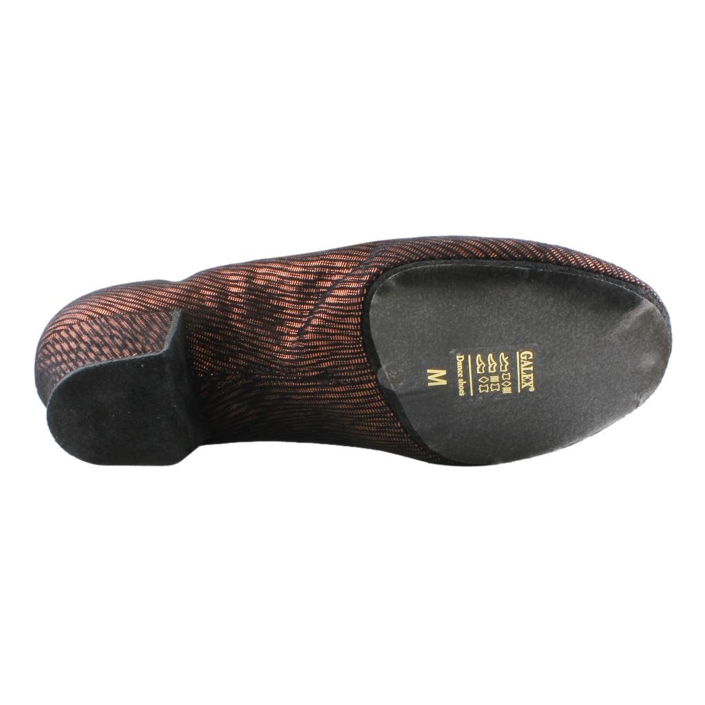 Galex 1205 Flexi, Black with Bronze, Leather, Practice Dance Shoes
