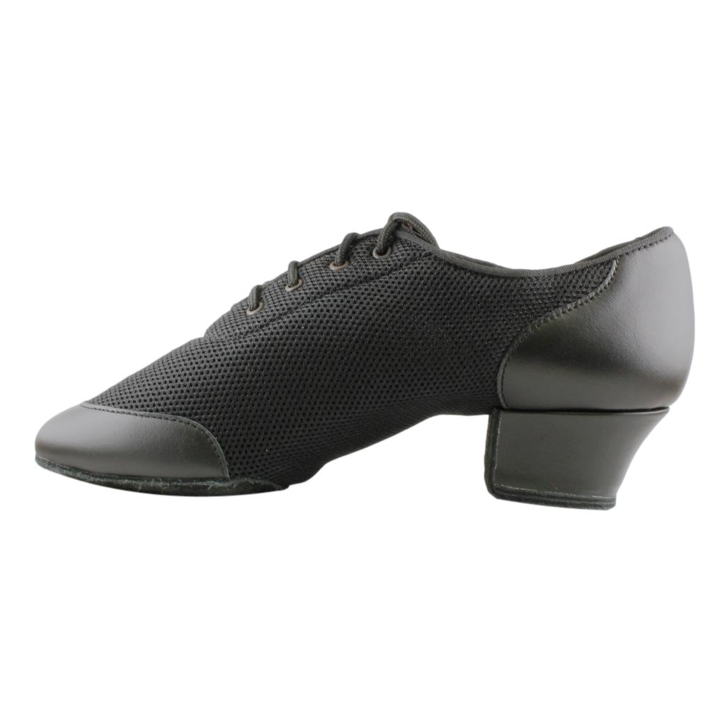 Galex 4000 Vento, Black Leather & Mesh. Black Sole, Practice Dance Shoes