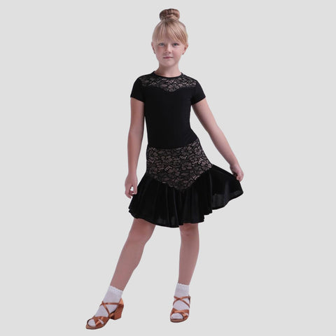 Girls' Standard Dance Shoes, Model 501, Heel Child I, Tan 1