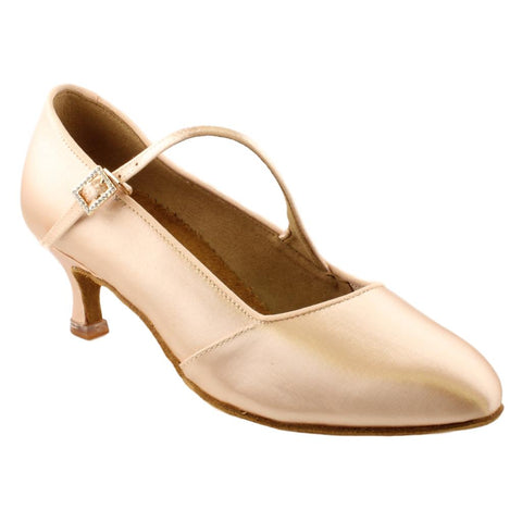 Women's Standard Dance Shoes, Model 137, Heel EH11, Tan 1