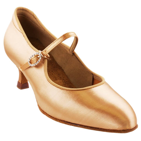 Women's Standard Dance Shoes, Model 138, Heel EH4, Tan 1