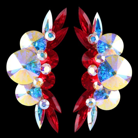 Earrings, Vitrail Medium and Crystal AB Rhinestones