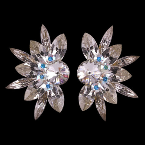 Earrings, Light Siam and Crystal AB Rhinestones