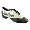 Galex Salsa Dance Shoes for Men, Model Flexi M, Black-White Leather