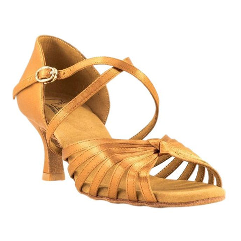 Galex 2274 Tatiana, Heel 6cm Flare W, Gold Cedar Satin, Women's Latin Dance Shoes