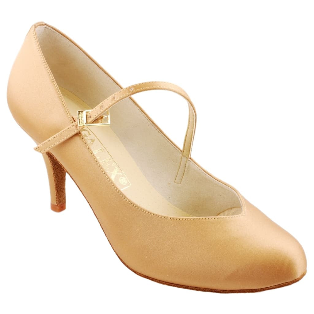 Galex 6682 Inga, Heel 8cm Point, Tan, Women's Standard Dance Shoes