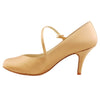 Galex Inga 6682 Standard Dance Shoes for Women, Tan Satin, Heel: 2 1/4