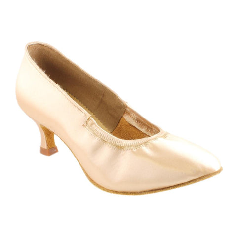 Girls' Latin Dance Shoes, 3066 Tatiana, White Leather & Patent Leather, Block Heel