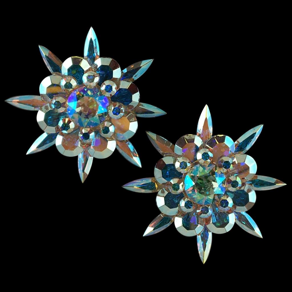 Earrings, Crystal AB Rhinestones