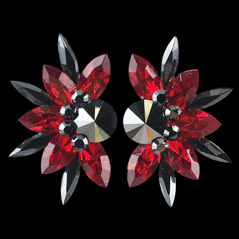 Earrings, Rose - Light Rose - Crystal AB Rhinestones