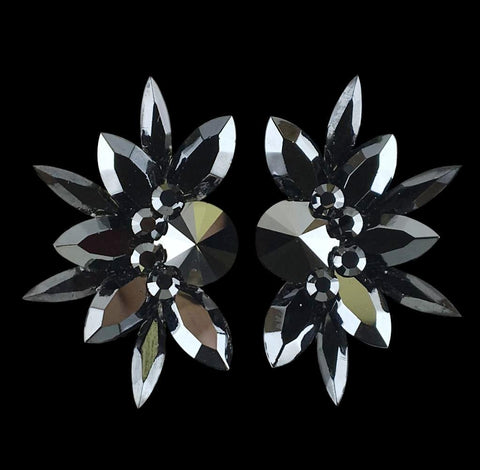 Earrings, Tanzanite & Cristal AB Rhinestones