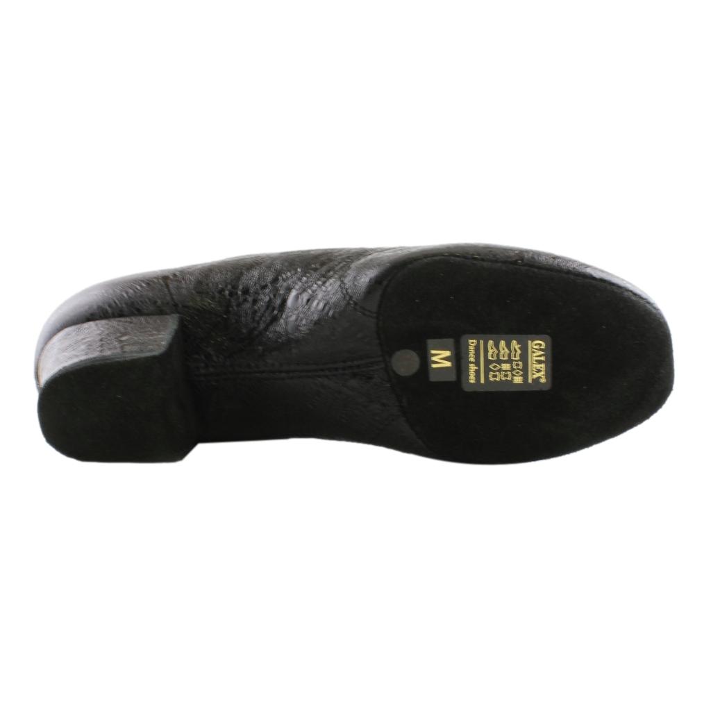 Practice Dance Shoes for Women, Model 1205N Flexi, Black Leather, Pattern Splash