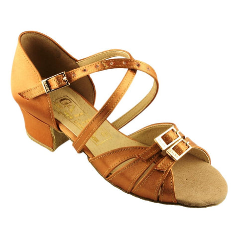 BD Dance 501, Heel Child I, Tan 3, Girls' Standard Dance Shoes