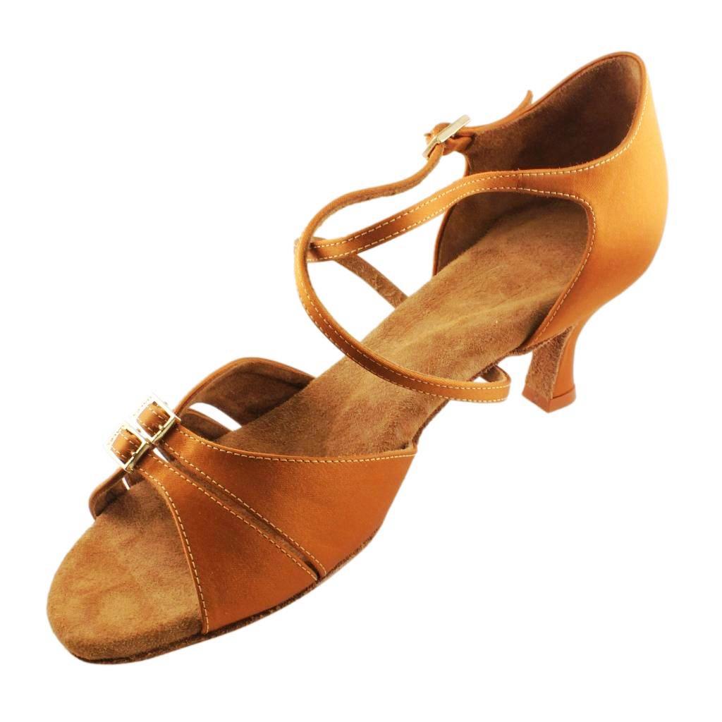 Galex 2274 Tatiana, Heel 6cm Flare W, Light Cedar Satin, Women's Latin Dance Shoes