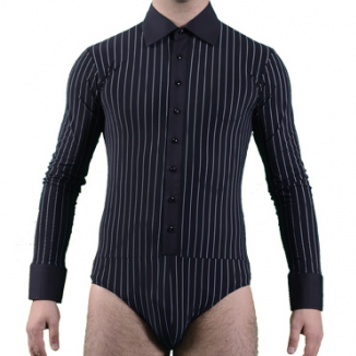Men's American Smooth Shirt, Black/White Stripes