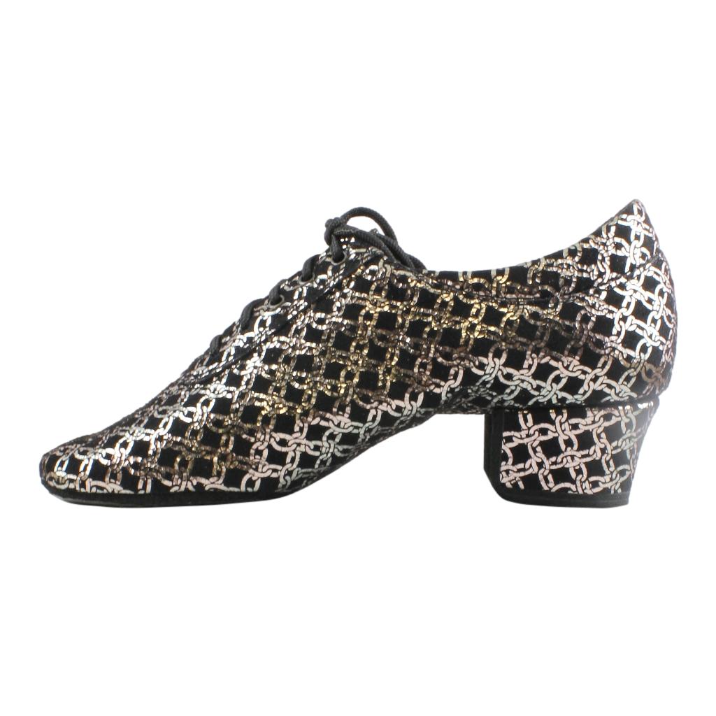 Practice Dance Shoes, 1205 Flexi, Shevro Black, Silver Chains