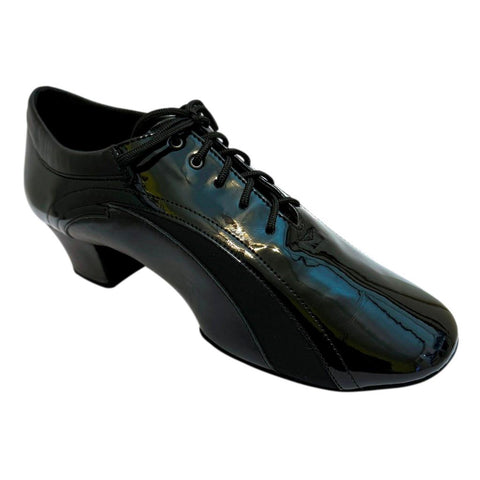 Men's Latin Dance Shoes, Model 401, Black Leather