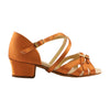 Galex 3019 Mia, Block Heel, Gold Cedar Satin, Girls' Latin Dance Shoes