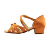 Galex 3019 Mia, Block Heel, Gold Cedar Satin, Girls' Latin Dance Shoes