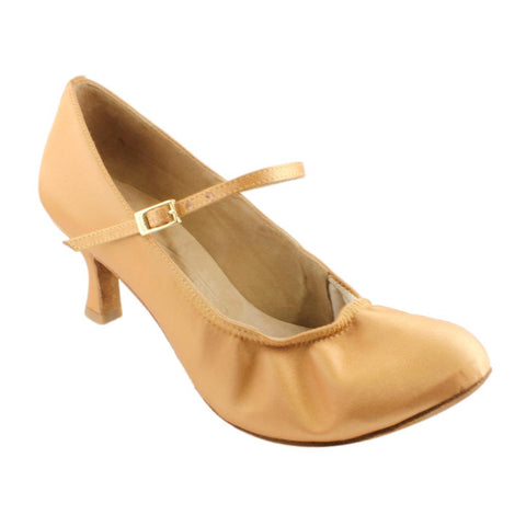 Women's Latin Dance Shoes, Model 2324, Heel EH4, Tan 3