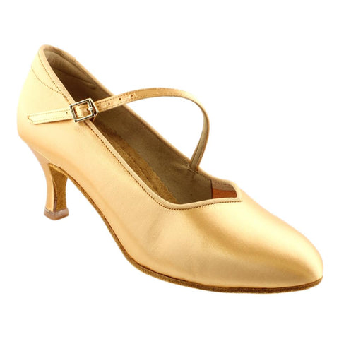 Women's Standard Dance Shoes, Model 137, Heel Child I, Tan 2