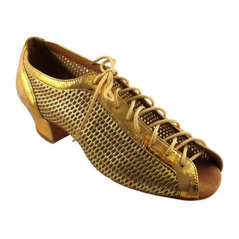 Practice Dance Shoes, Raspiro, Pale Gold Mesh and Leather