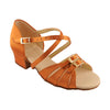 Galex 3066 Tatiana, Block Heel, Gold Cedar Satin, Girls' Latin Dance Shoes