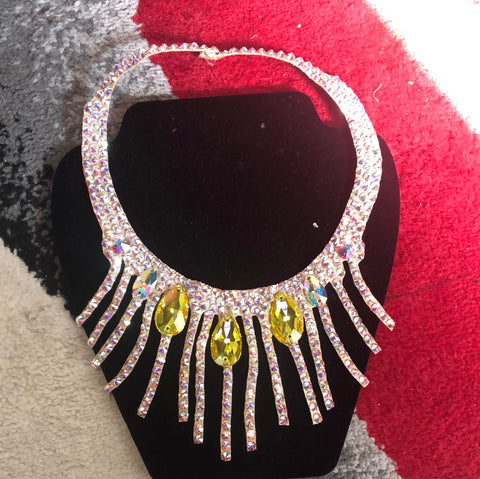 Earrings, Crystal AB and Light Siam Rhinestones
