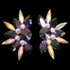 Earrings, Indigo and Crystal AB Rhinestones