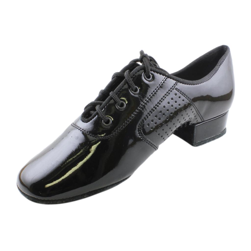 Boys' Standard Dance Shoes, 1110 Oxford Flexi, Black Patent Leather