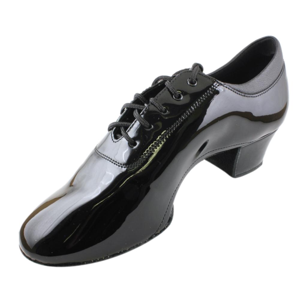 Men's Latin Dance Shoes, 1207 Profi, Black Patent Leather + Neoprene