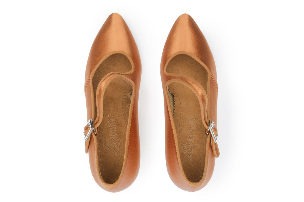 BD Dance International Standard Dance Shoes for Women, Model 149, Dark Tan