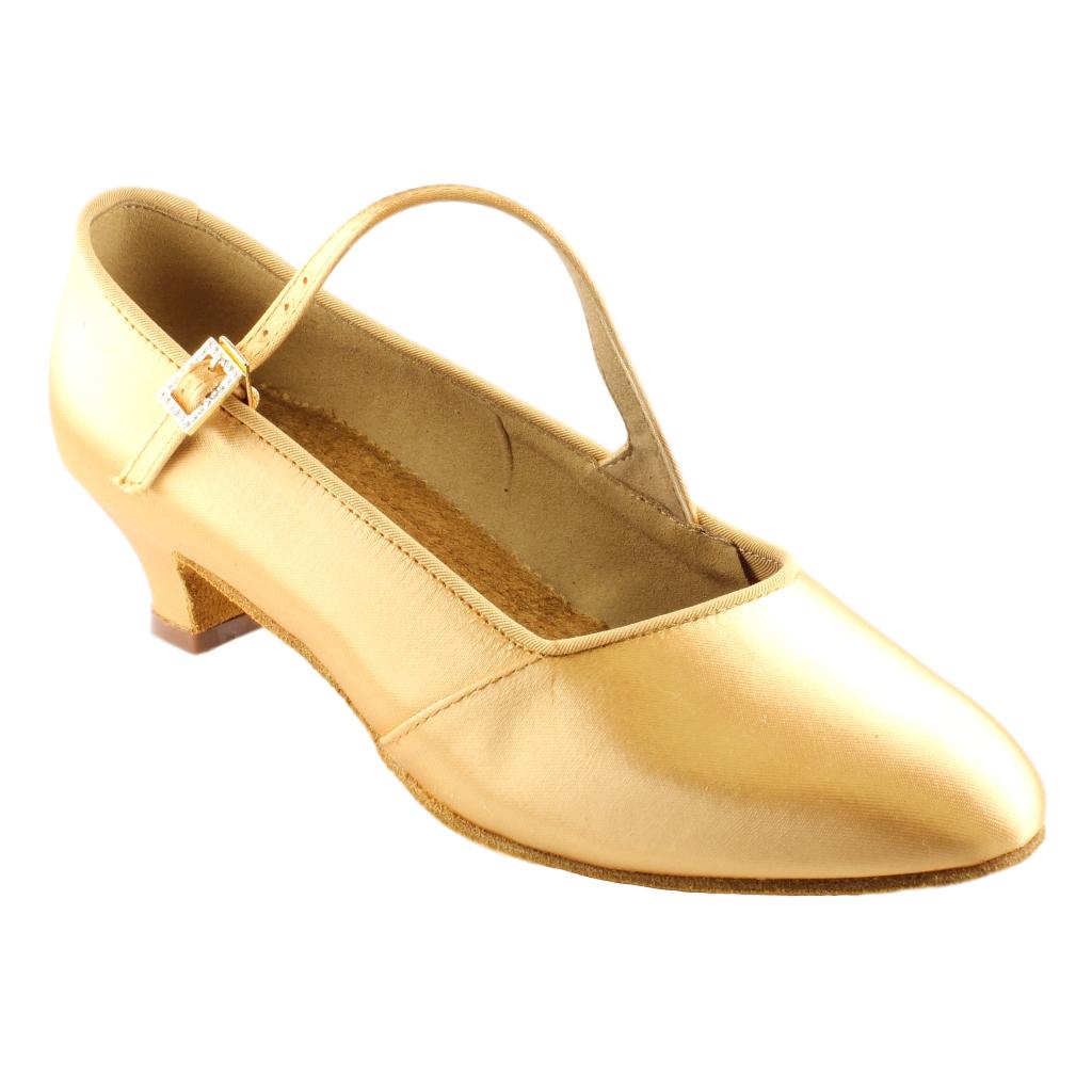International Standard Dance Shoes for Women, Model 149, Heel Child 1, Tan (Tan 2)