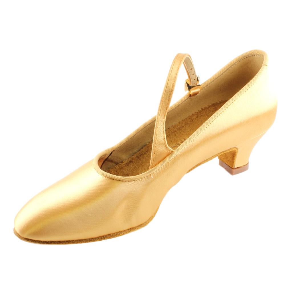 International Standard Dance Shoes for Women, Model 149, Heel Child 1, Tan (Tan 2)