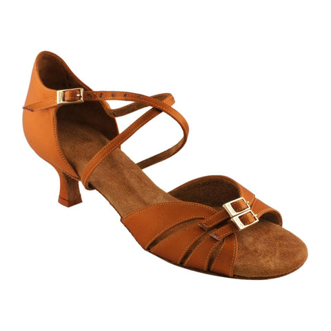 Women's Latin Dance Shoes, Model Mystique, Tan, Heel 3.5"