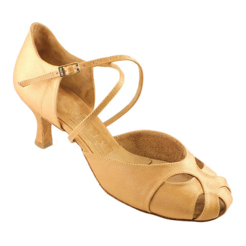 Women's Latin Dance Shoes, Model 2324, Heel EH4, Tan 3