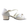 Girls' Latin Dance Shoes, 3070 Polina, White Patent Leather, Block Heel