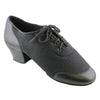 Galex 4000 Vento, Black Leather & Mesh. Black Sole, Practice Dance Shoes