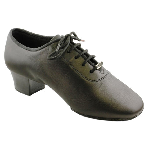 Men's Latin Dance Shoes, Model 419, Black Leather