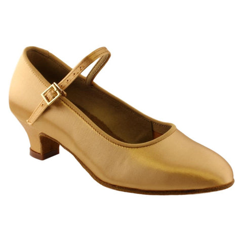 Girls' Latin Dance Shoe, Model 603, Heel Child II (Block), Tan 3